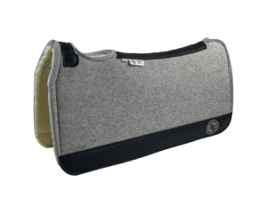 Tradition *HP* Pad – 30x30x3/4″ Element Wool – Dove Fuzzy Jane - Black wear leather