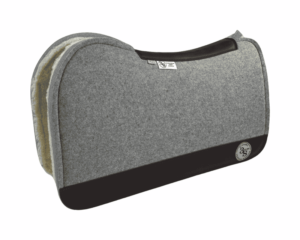 Evolution Pad – 28x30x3/4″ Element Wool – Dove Fuzzy Jane – Brown wear leather