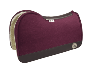 Evolution Pad – 28x30x3/4″ Element Wool – Merlot Fuzzy Jane – Brown wear leather
