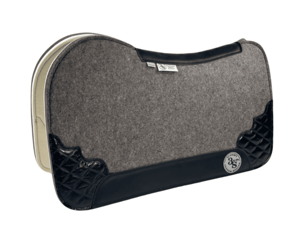 Evolution Pad – 28x30x3/4″ Fusion Felt – Steel #3 Accent Corners – Black wear leather