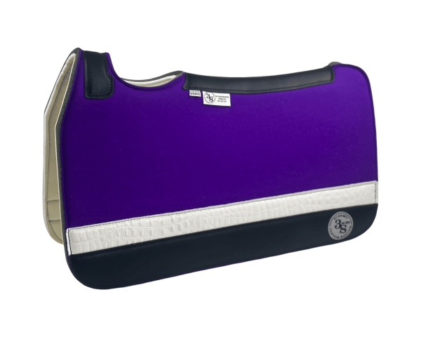 Tradition *HP* Pad – 28x30x3/4″ Fusion Felt – Color Pop Purple – Accent Strip #41 – Black wear leather