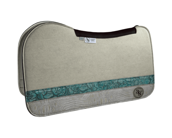 Evolution Pad – 28x30x3/4″ Fusion Felt – Color Pop Cream – Strip Duo 19/34 – Brown wear leather