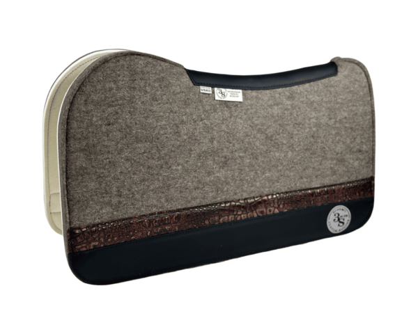 Evolution Pad – 28x30x3/4″ Fusion Felt – Steel #27 accent strip - Black wear leather