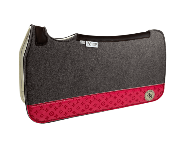 Tradition *HP* Pad – 30x30x3/4″ Fusion Felt REBOUND – #RED 4″ Full Wear – Brown Spine leather