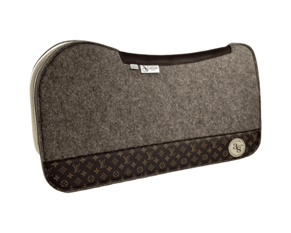 Evolution Pad – 30x30x1″ Fusion Felt REBOUND – OG Brown 4″ Full Wear – Brown Spine leather