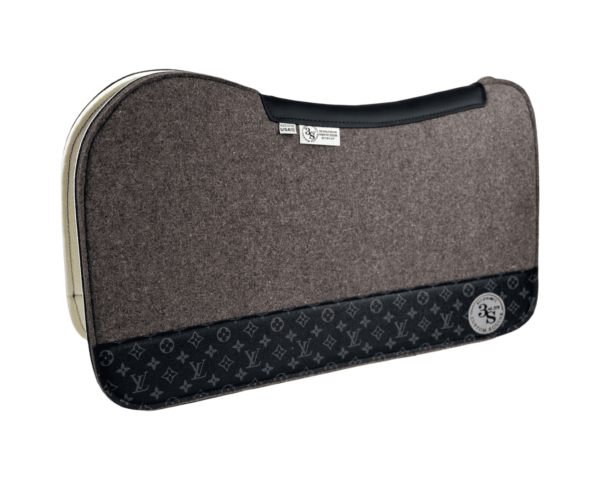 Evolution Pad – 28x30x3/4″ Fusion Felt REBOUND – BLACK 4″ Full Wear – Black Spine leather