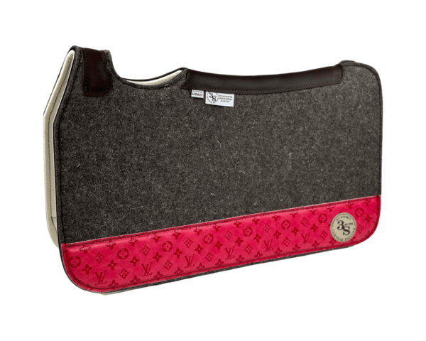 Tradition *HP* Pad – 28x30x3/4″ Fusion Felt REBOUND – #RED 4″ Full Wear – Brown Spine leather