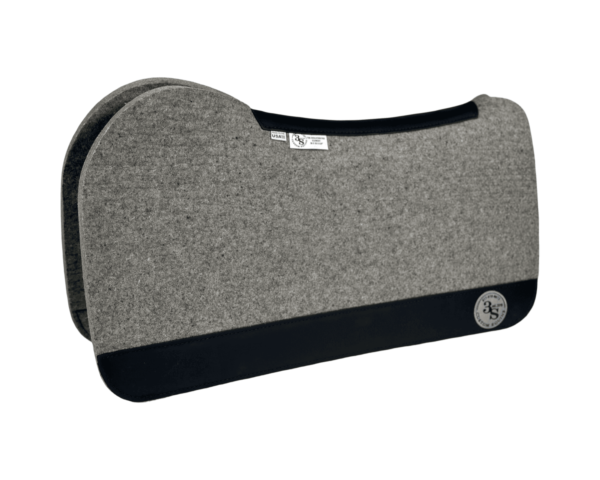 Evolution Pad – 30x30x5/8″ Element Wool – Dove Plain Jane - Black wear leather
