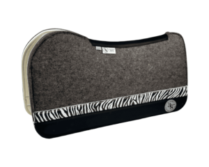 Evolution Pad – 30x30x7/8″ Fusion Felt  – Steel - #42 Accent Strip -  Black wear leather