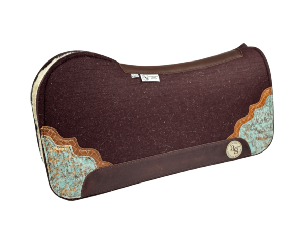 Evolution Pad – 32x30x3/4″ Element Wool – Chocolate - 4 Shadow #33/7  + wool fleece - Brown wear leather – LONGER size