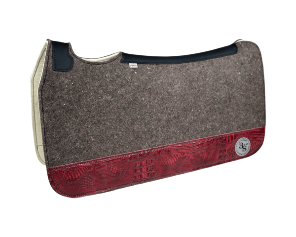 Tradition *HP* Pad – 30x30x1/2″ Fusion Felt - Steel - 4" Full wear #14 - Black spine leather