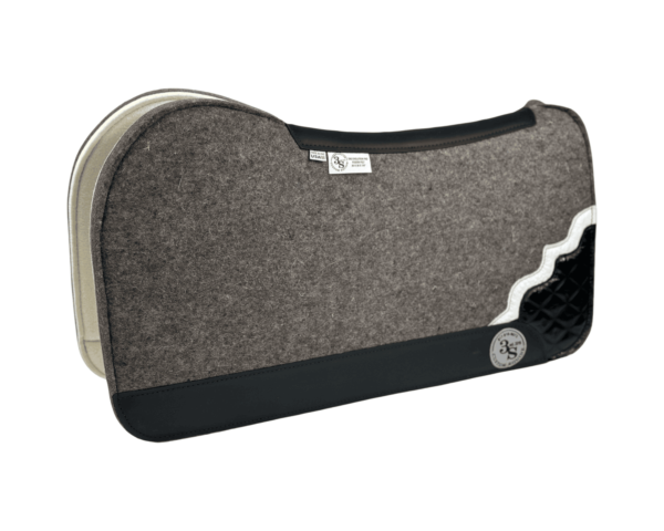 Evolution Pad – 30x30x7/8″ Fusion Felt  – Steel -Shadow Corner #41/3 -  Black wear leather