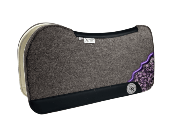 Evolution Pad – 30x30x7/8″ Fusion Felt  – Steel -Shadow Corner #48/38-  Black wear leather