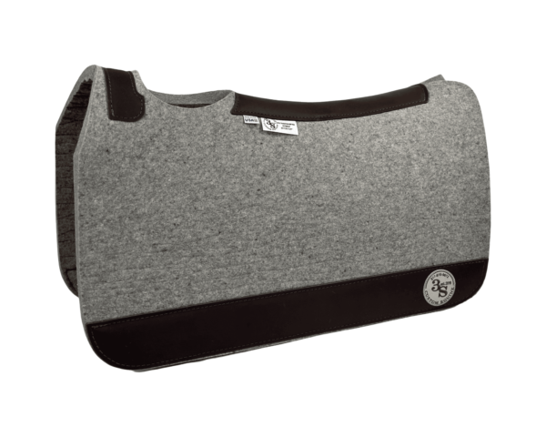 Tradition *HP* Pad – 28x30x3/4″ Element Wool – Dove Plain Jane – Brown wear leather