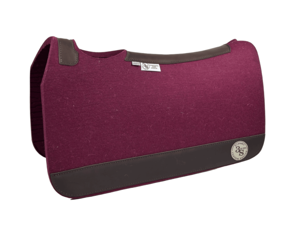 Tradition *HP* Pad – 28x30x3/4″ Element Wool – Merlot Plain Jane – Brown wear leather