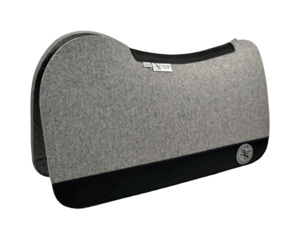 Evolution Pad – 28x30x1/2” Next 2 Nothing Wool - Dove Plain Jane - Black wear leather