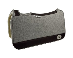 Tradition *HP* Pad – 28x30x3/4″ Element Wool – Dove Fuzzy Jane – Brown wear leather
