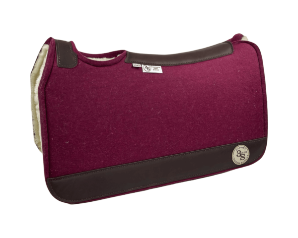 Tradition *HP* Pad – 28x30x3/4″ Element Wool – Merlot Fuzzy Jane – Brown wear leather