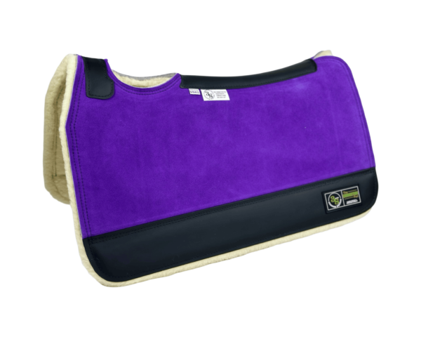 The Connection Pad -Tradition *HP* 28x30x1/2” + Thinpact Shim - Purple Velvet Suede - Black wear leather - 100% wool fleece