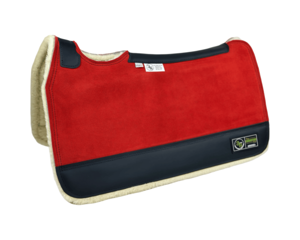 The Connection Pad -Tradition *HP* 28x30x1/2” + Thinpact Shim - Red Velvet Suede - Black wear leather - 100% wool fleece