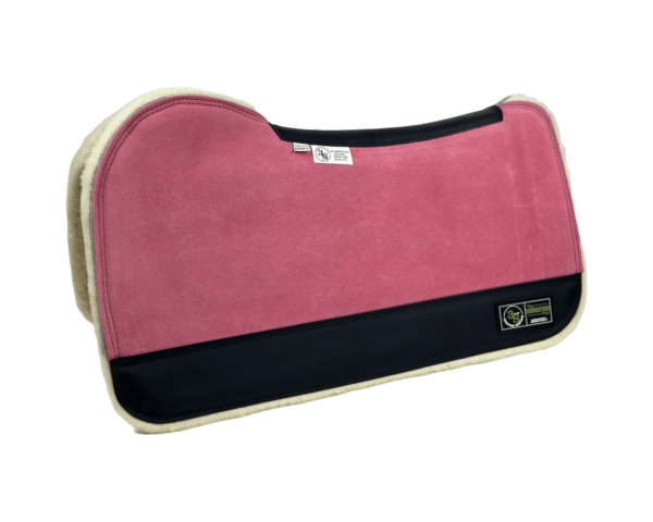 The Connection Pad - Evolution 30x30x1/2” + Thinpact Shim - Rose Velvet Suede - Black wear leather - 100% wool fleece
