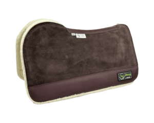 The Connection Pad – Evolution 28x30x1/2” + Thinpact Shim – Brown Velvet Suede – Brown wear leather – 100% wool fleece