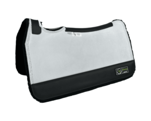 The Connection Pad -Tradition *HP* 28x30x1/2” + Thinpact Shim - White Velvet Suede - Black wear leather - 100% wool fleece