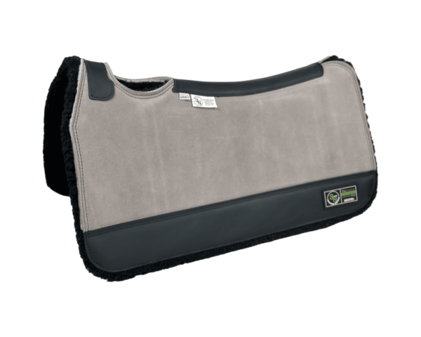 The Connection Pad -Tradition *HP* 30x30x1/2” + Thinpact Shim - Grey Velvet Suede - Black wear leather - 100% wool fleece