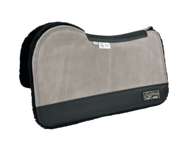 The Connection Pad – Evolution 28x30x1/2” + Thinpact Shim – Grey Velvet Suede – Black wear leather – 100% wool fleece