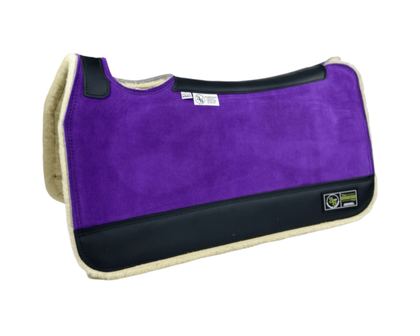 The Connection Pad -Tradition *HP* 30x30x1/2” + Thinpact Shim - Purple Velvet Suede - Black wear leather - 100% wool fleece