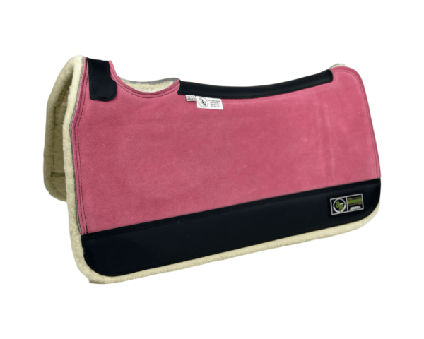 The Connection Pad -Tradition *HP* 30x30x1/2” + Thinpact Shim - Rose Velvet Suede - Black wear leather - 100% wool fleece