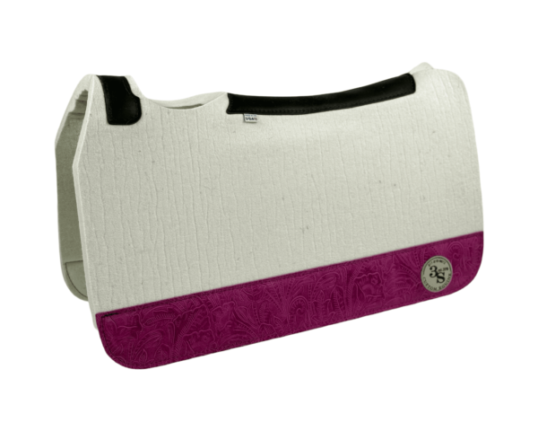 Tradition *HP* Pad – 28x30x3/4″ Absolute Wool – Cloud  #37 4" Full wear  – Brown spine leather