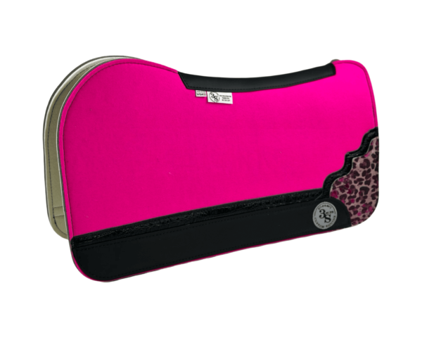 Evolution Pad – 30x30x3/4″ Fusion Felt – Color Pop Hot Pink – Shadow Corner w/strip 33/39 – Black wear leather