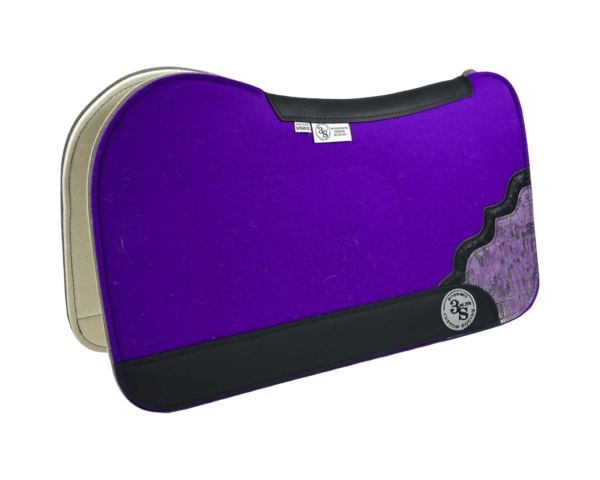 Evolution Pad – 28x30x3/4″ Fusion Felt – Color Pop Purple – Shadow Corner 43/12 – Black Wear leather