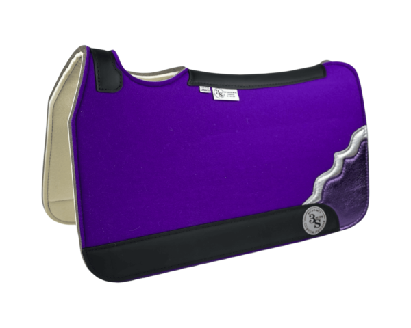 Tradition *HP* Pad – 28x30x3/4″ Fusion Felt – Color Pop Purple – Shadow Corner  44/48 – Black Wear leather