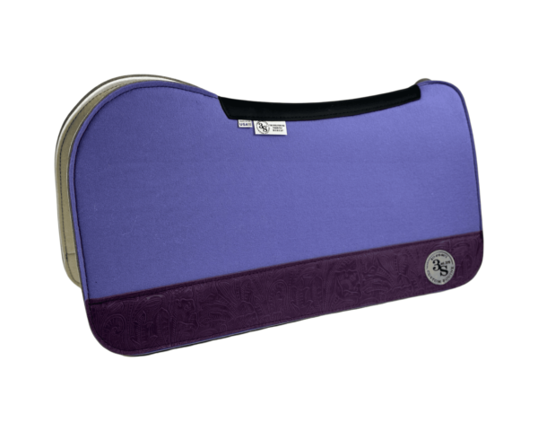 Evolution Pad – 30x30x3/4″ Fusion Felt – Color Pop Lavender – #29 4" Full Wear – Black Spine leather