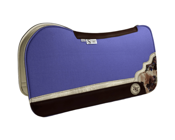 Evolution Pad – 30x30x3/4″ Fusion Felt – Color Pop Lavender – Shadow Corner w/strip 34/45 – Brown wear leather