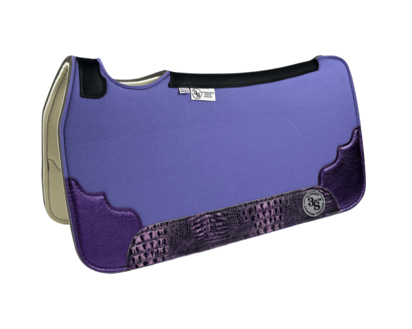 Tradition *HP* Pad – 30x30x3/4″ Fusion Felt – Color Pop Lavender – Corner Duo 48/47  – Black Spine leather
