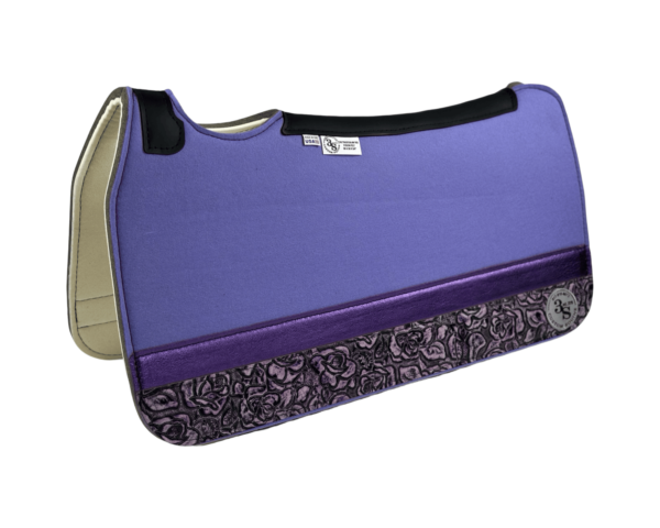 Tradition *HP* Pad – 30x30x3/4″ Fusion Felt – Color Pop Lavender – Strip Duo 48/38  – Black Spine leather