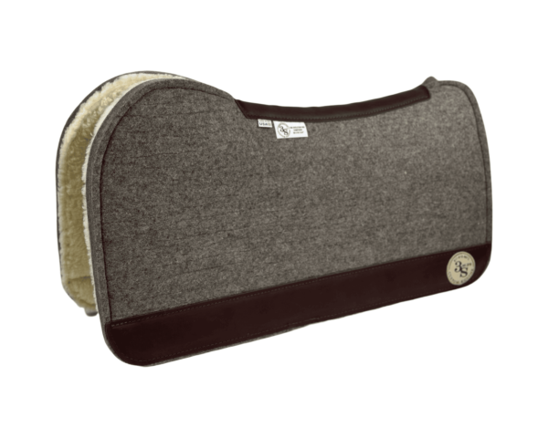 Evolution Pad – 30x30x3/4″ Compound Wool - Steel - Fuzzy Jane - Brown Wear Leather + 100% Wool Fleece