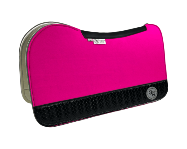 Evolution Pad – 28x30x3/4″ Fusion Felt – Color Pop Hot Pink  – #1 4" Full Wear – Black Spine leather