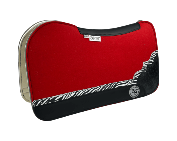 Evolution Pad – 28x30x3/4″ Fusion Felt – Color Pop Red  – Shadow Corner w/strip 42/43 – Black Spine leather