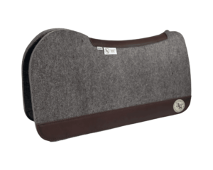 Evolution Pad – 30x30x3/4″ Compound Wool - Steel - Plain Jane - Brown Wear Leather