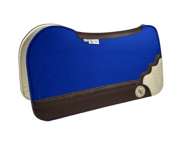 Evolution Pad – 30x30x3/4″ Fusion Felt – Color Pop Cobalt Blue – Shadow Corner w/strip 21/34 – Brown Wear leather