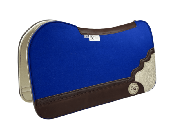 Evolution Pad – 28x30x3/4″ Fusion Felt – Color Pop Cobalt Blue –  Shadow Corner w/strip 21/34 – Brown Wear leather