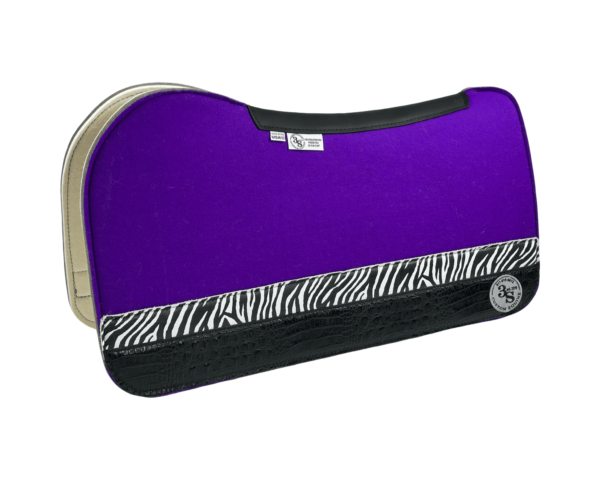Evolution Pad – 30x30x3/4″ Fusion Felt – Color Pop Purple – Strip Duo 42/33 – Black Spine leather