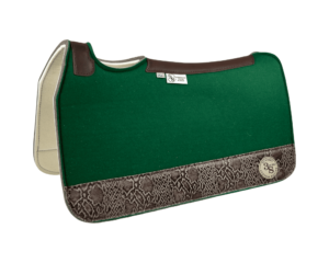 Tradition *HP* Pad – 28x30x3/4″ Fusion Felt – Color Pop Hunter Green – #50 4" Full Wear – Brown Spine leather