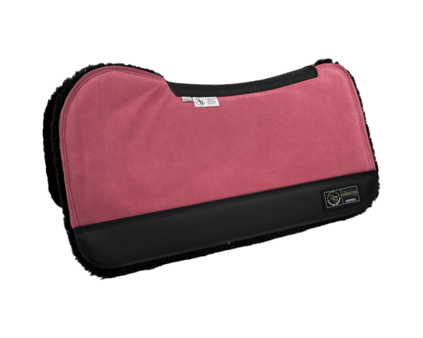 The Connection Pad – Evolution 30x30x1/2” + Thinpact Shim – Rose Velvet Suede – Black wear leather – 100% wool fleece
