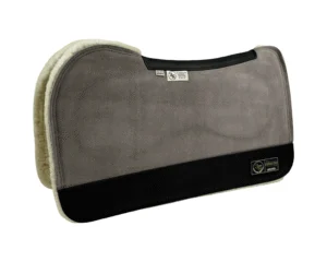 The Connection Pad – Evolution 28x30x1/2” + Thinpact Shim – Grey Velvet Suede – Black wear leather – 100% wool fleece (white)