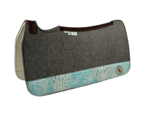 Tradition *HP* Pad – 30x30x3/4″ Fusion Felt – Steel #35 4" Full Wear  – Brown spine leather